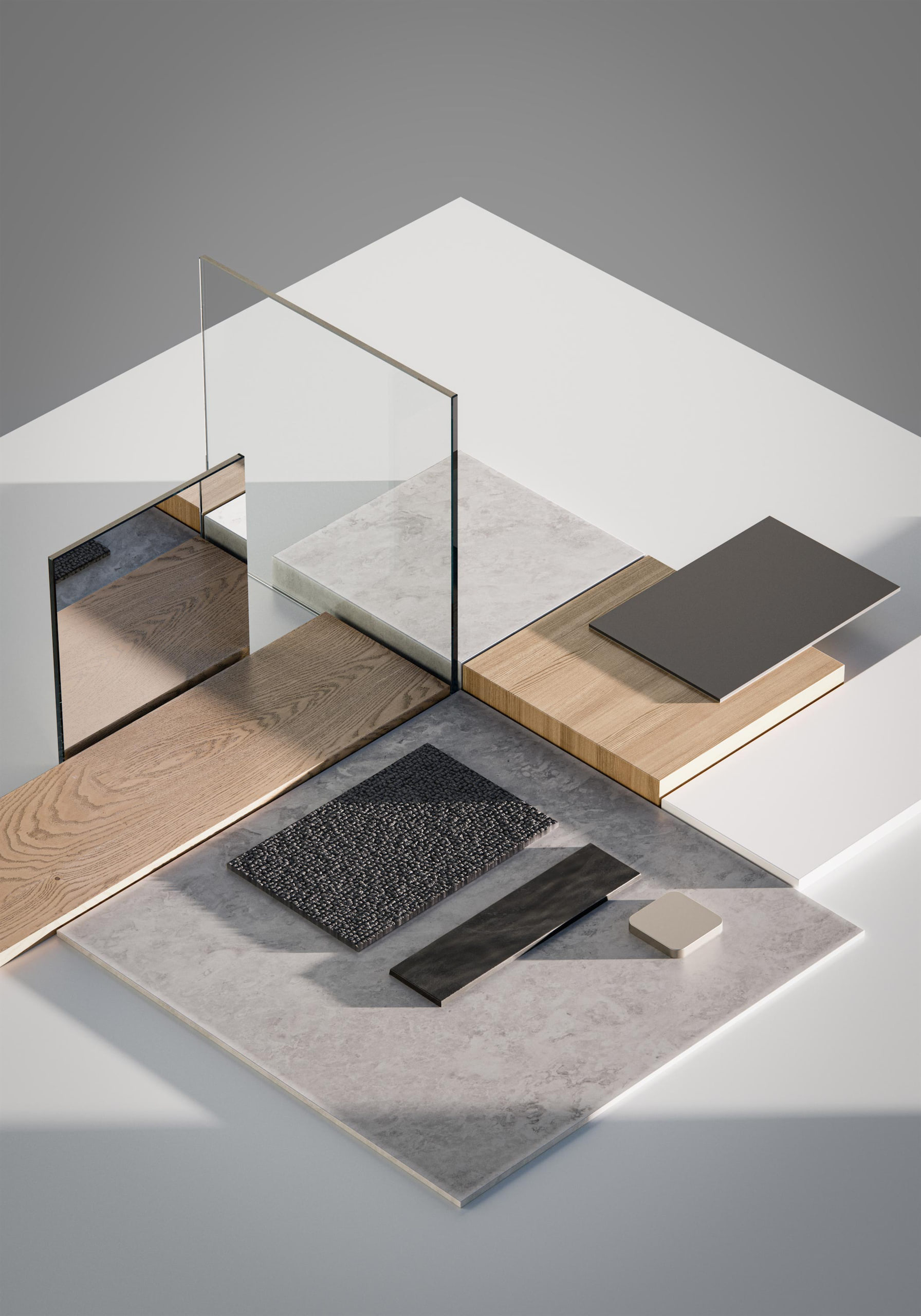 Deburgh Material Palette Board in the Dark Scheme